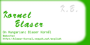 kornel blaser business card